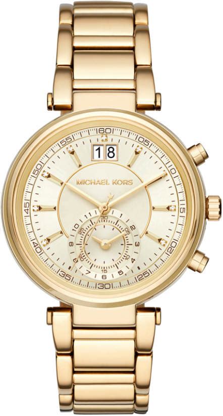 Women's Michael Kors Sawyer Gold Steel Chronograph Watch 